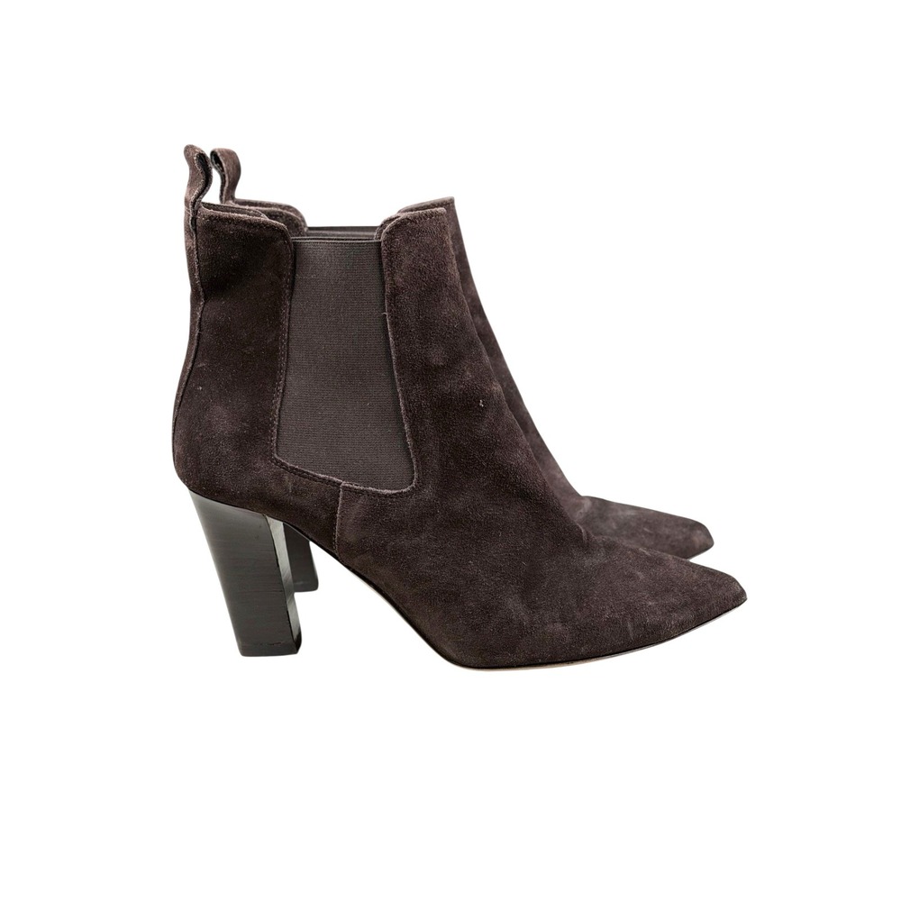 M Gemi Boots‎ Women's 38 US 8 Brown Suede Shoes Classic Block Heels Ankle Italy